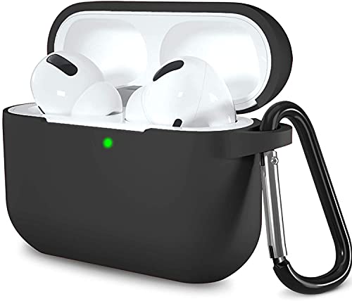 UVANIX �Ή� AirPods Pro 2 �P�[�X/AirPods Pro �P�[�X �t��V���R���f�� �S�ʕی� �ϏՌ� �h�� �h�o �X���� LED�� �����[�d�\ �L�Y�h�~ �J���r�i�t�� �����h�~(�u���b�N�j