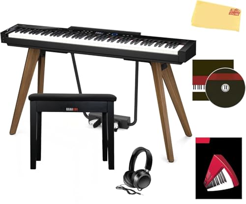 Casio Privia PX-S7000 Digital Piano - Black Bundle with Bench, Stand, Triple Pedal Unit, Headphones, Piano Book, Online Piano Lessons, Austin Bazaar Instructional DVD, and Polishing Cloth
