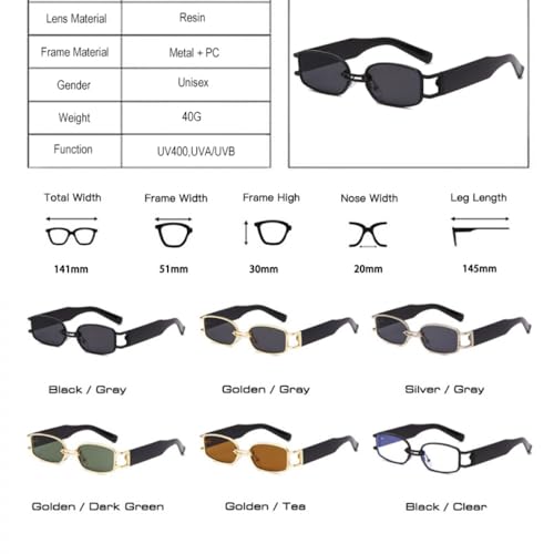 Lunettes de soleil rectangle LVTFCO verres clairs pour fatigue visuelle