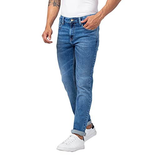 Image of Spykar Men's Ricardo Straight Fit Mid Rise Casual Jeans