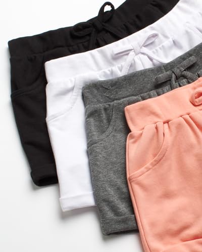 Real Love Girls' Active Shorts - 4 Pack Cuffed French Terry Sweat Shorts (Size: 7-16)3