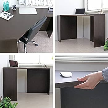 【新品・送料無料】【日本製】パソコンデスク コーナー ハイタイプ ダークブラウン 51FzwKUWpfL.jpg_BO30,255,255,