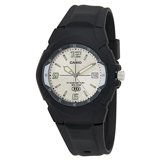 Casio Relógio masculino de quartzo de resina preta MW600F-7AV com mostrador prateado, Prata, Relógio de quartzo