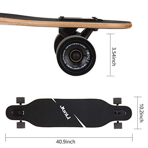 Junli 41 Inch Freeride Skateboard Longboard - Complete Skateboard Cruiser for Cruising, Carving, Free-Style and Downhill Grey Zone - Thumbnail 4