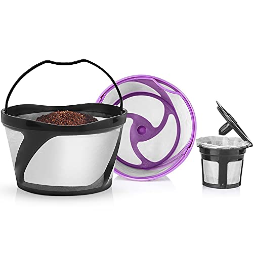 Wiederverwendbarer K-Duo-Kaffeefilter mit wiederverwendbarem K-Becher, kompatibel mit Keurig K-Duo Essentials und K-Duo Brauern (2 Stück K Duo Filter + 1 Stück wiederverwendbarer K-Becher) Cover