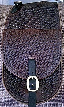 BNB INTERNATIONAL Cowhide Genuine Leather Western Equestrian Trail Tooling Carving Horse Saddle Bag Tooled Carved Pack Equipment Horse Saddle Bags Size: 10” L x 10” W x 3 ½” D inches BAG103