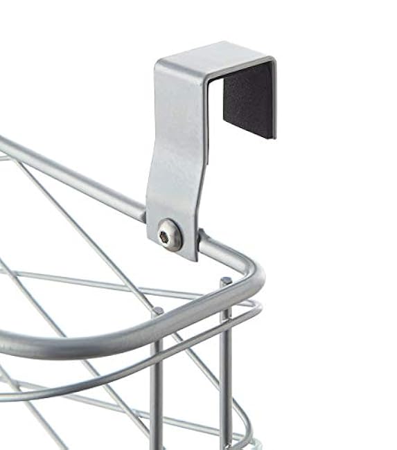 SunnyPoint Over Cabinet Kitchen Storage Organizer Holder or Basket - Hang Over Cabinet Doors in Kitchen/Pantry - Holds up to 50 Plastic Shopping Bags (SILVER)