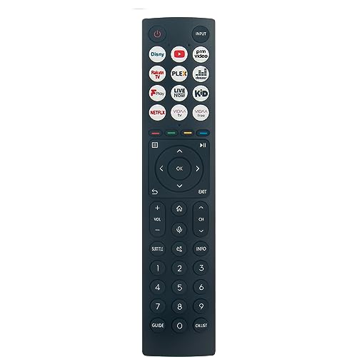 VINABTY ERF3B86H ERF3B86 Replacement Voice Remote Compatible with Hissense Smart TV HT312758 T312758 65U8HQTUK 65U7HQTUK 55U7HQTUK 65A9H 55A85HTUK
