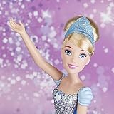 Disney Prinzessin Schimmerglanz Cinderella Modepuppe mit glitzerndem Rock, Krone und Schuhen