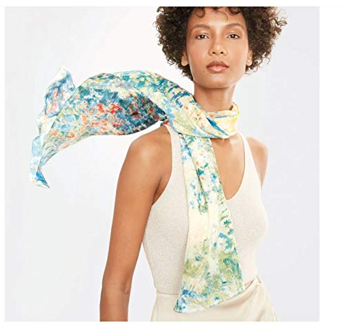 Metropolitan Museum of Art, Claude Monet, Garden at Argenteuil" Oblong Silk Chiffon Scarf, 64 Inches x 18 Inches3