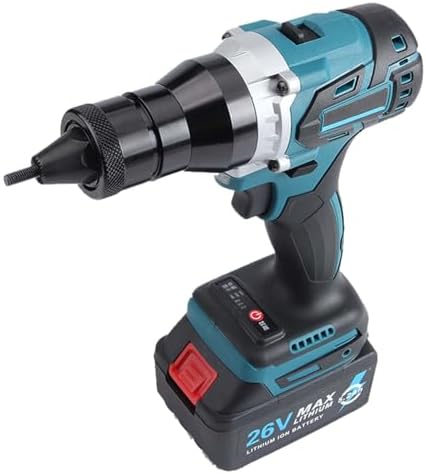 26V Cordless Brushless Rivet Nut Gun - Automatic with Memory Mode & LED Light, Easy Riveting for M3-M12 Industrial Applications, Includes 2000mAh Battery