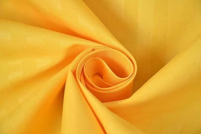 Image of DECOR2ADMIRE 300 Thread Count Premium Glace Cotton Plain Stripe Single Bedsheet with One Pillow Cover (60 inch x 90 inch) (Yellow, Pack of 2)
