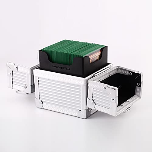 Metal Silver Deck Box Dice Box For Deck Protector Storage Trading Cards Tcg Ultra Pro Sleeve Mtg Magic Fab Ygo Edh Commander Toploader Tcg Ptcg #TOP1