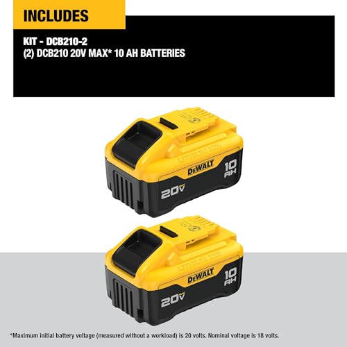 DEWALT 20V MAX 10 Ah Lithium Ion Battery 2-Pack (DCB210-2) by DEWALT - Image 2