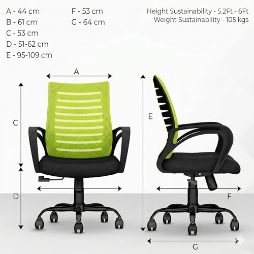 Image of Ergonomic 360 Swivel Office Chair for Home & Office Work with Back Support |Tilting & Height Adjustable Mechanism | Revolving Computer Chair for Home Study Use | Gaming Style Boss Chair
