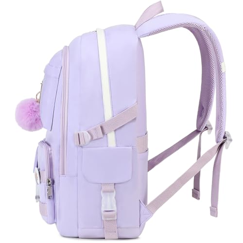 School Backpack for Girls Laptop Backpack Cute Bookbag Kawaii College Backpack School Backpacks for Teens Girls Student (Purple)3