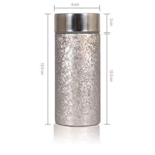 Image of Titanium Water Cup with Lid, Leakproof & Lightweight Portable Bottle, Durable Metal Drink Container for Office Travel Home, Reusable Teacup for Daily Use (Titanium Silver, 350 ml)
