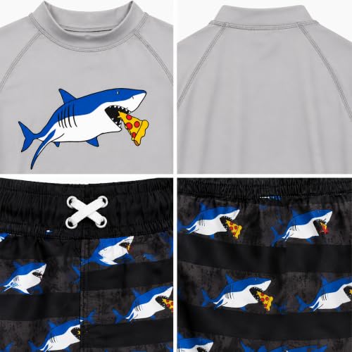 Image of iXtreme Boys Swim Set - 2 Piece Rash Guard Short Sleeve Swim Shirt and Boys Swim Trunks for Infants Toddlers & Big Boys