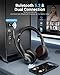 JIAMQISHI Wireless Headset with Mic for Work, Bluetooth V5.2 Headphones with AI Noise Cancelling Microphone, USB Dongle, Clear Calls & Mic Mute, for Laptop, PC, iPhone & Android Phones