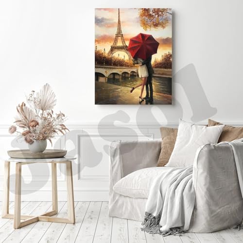 Image of Jasol Diamond Painting Kit, 40x30 Cms, Full Drill, 5D Crystals, Home Wall Decor Gift Set (Paries Love M45405)