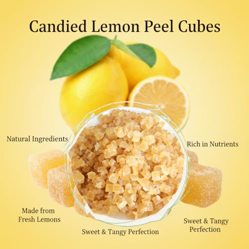 Candied Lemon Peel Diced | Ready-to-Eat | 10.58oz Bag for Baking, Cooking & Snacks | Natural Ingredients, Bright Citrus Flavor | Great for Desserts, Garnish & Holiday Recipes - Thumbnail 3
