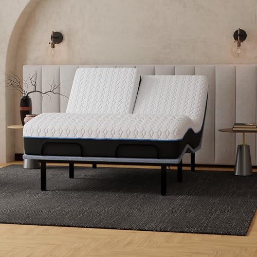LIFE SKY 12 Inch Copper Memory Foam Mattress: Adjustable Split Top Queen Size with Cooling Phase-Change Fabric - Post-Surgery Recovery & Home Rehabilitation Support for Comfort & Pressure Relief
