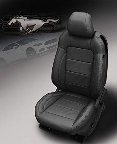Katzkin Leather Black Seat Covers Kit Compatible With 2015-2021 Ford Mustang Coupe #TOP10