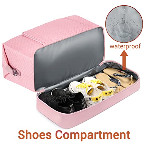 Travel Weekender Bag For Women Overnight Bag With Shoe Compartment Oversized Travel Duffel Bag Carry On Tote With Trolley Sleeve 21" For Weekend Travel Business Trip #TOP3