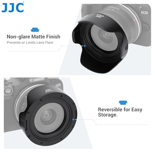58mm Gegenlichtblende, JJC Tulip Flower Lens Hood Kompatibel mit Canon EOS 4000D, 2000D, 1300D, 750D, 700D, 850D, 800D, 90D, 80D mit EF-S 18-55 mm f/3.5-5.6 is STM Objektiv-Kit, umkehrbares Design