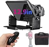 teleprompter app with camera 【Design robusto e angolo regolabile】La struttura in metallo è solida e funge da base stabile per il montaggio delle apparecchiature fotografiche, senza rischi di danneggiare la fotocamera. Per adattarsi a diverse linee di sguardo, il teleprompter per smartphone è dotato di una manopola che regola l'angolo di riflessione. Che tu sia seduto o in piedi, garantisce una visuale comoda e naturale