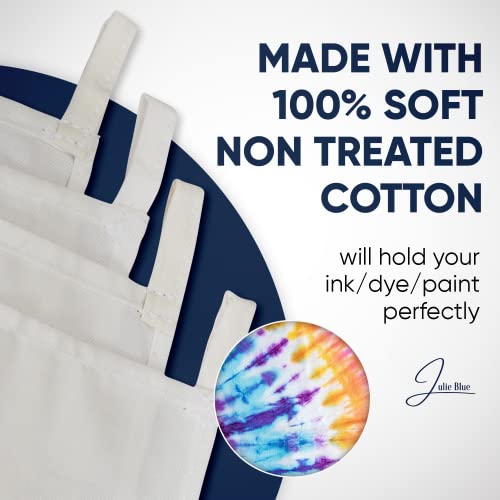 Julie Blue Plain White Tapestry 100% Cotton Blank Tapestry With Loops For Diy And Tie Dye - Perimeter Stitching - Ready To Use - Hand Made In The Usa (58X58, White) #TOP3