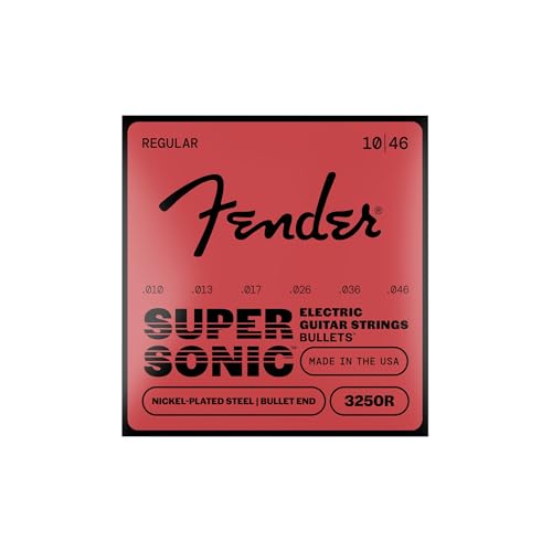 Made in the U.S.A. Fender Super Bullet® Strings for Electric Guitar, Nickel Plated Steel, Bullet End, 3250R Gauges .010-.046, (6)