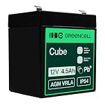 GreenCell Batteria al piombo AGM 12V 4,5Ah Accumulatore Ricaricabile Sigillata VRLA Senza manutenzione Batterie di ricambio ermetica giocattoli per bambini Installazioni di allarme UPS/USV
