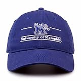 Memphis Garment Washed Bar Hat - Embroidered NCAA Cap Royal