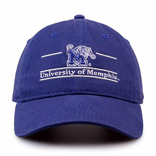 The Game NCAA Adult Bar Hat - Garment Washed Twill - Embroidered Design - Elevate Your Style and Show Your Team Spirit (Memphis Tigers - Royal, Adjustable)