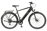 Prophete Entdecker 2.0 E Bike Herren 28 Zoll Trekkingrad mit Hinterradmotor Enovation 40 Nm Altus 8 Gang bis 100 km Reichweite LED Licht 40 Lux hydraulische Scheibenbremse Schwarz Matt