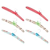 Toyvian Perchas de Madera Forradas de Tela Antideslizantes, 6 Piezas, Diseño...