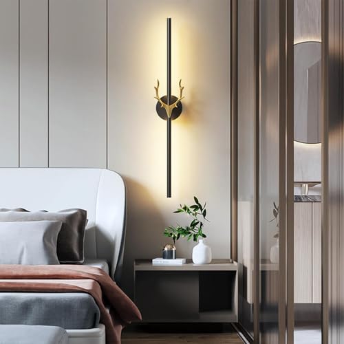 Apliques de pared LED regulables con mando de 60cm en negro y dorado 3