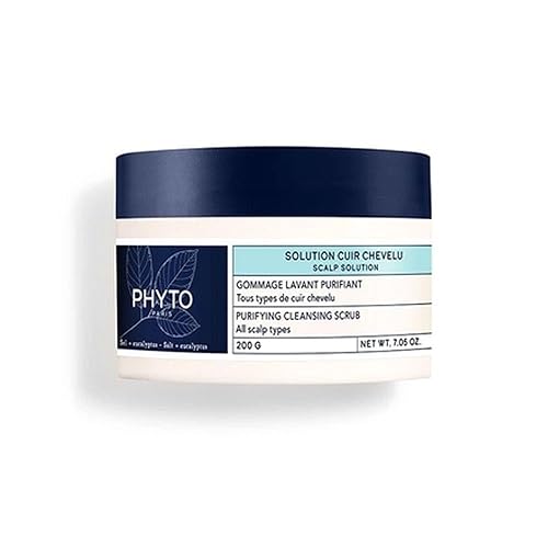 PHYTO SCALP SOLUTIONS Exfoliante limpiador purificante Exfoliante de sal marina y eucalipto desintoxicante del cuero cabelludo Sin silicona ni