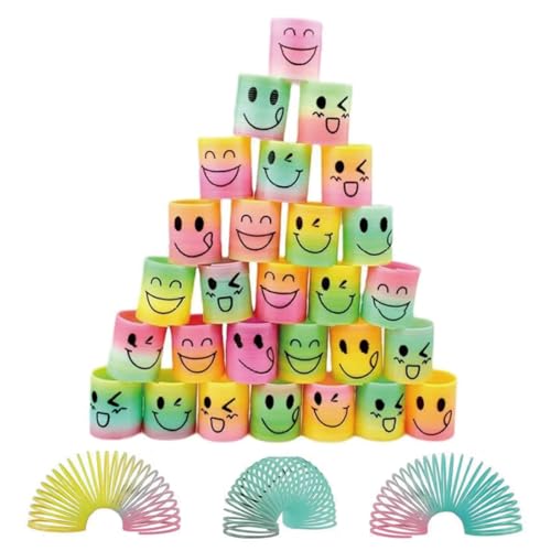 30 Piezas De Gadgets Para Cumpleaños Infantiles, Muelles Para Niños, Regalitos Para Fiestas De Cumpleaños Infantiles, Mini Muelles Smiley, Muelles Mágicos Arcoíris Para Niños