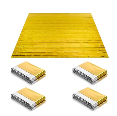 Natiform エマージェンシーブランケット160*210cm (ゴールド + シルバー 4枚セット) 防災 アルミ サバイバルブランケット 災害 アルミブランケット コンパクト 非常用 緊急簡易ブランケット レスキューシート 防災 保温シート 防寒