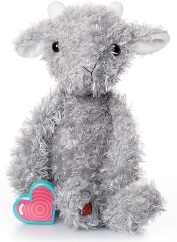 My Baby’s Heartbeat Bear, 20 Second Re-Recordable Voice Recorder Plush Memory for Ultrasound Audio, Pregnancy Keepsake & Registry Gift, Goat Recordable Plush (Not a Medical Device)