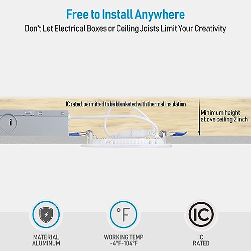 TORCHSTAR 12-Pack 4 Inch Ultra-Thin LED Recessed Ceiling Light, 5000K by TORCHSTAR - Used condition - Image 6