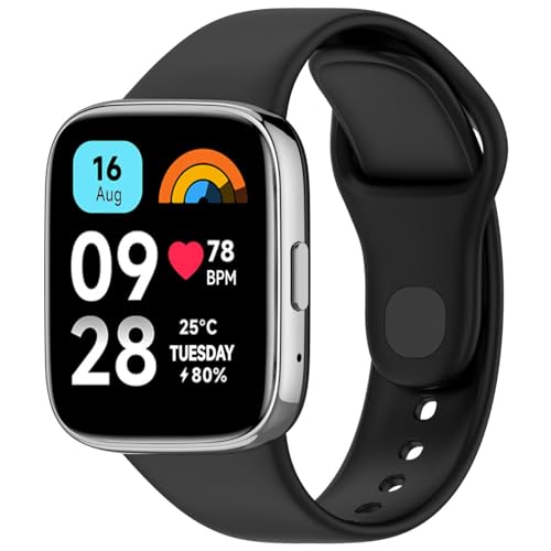 Msksjer Sportowa bransoletka kompatybilna z Redmi Watch 3 Active, dla kobiet i mężczyzn, miękki silikon, sportowa, wodoszczelna, zamienna bransoletka do Xiaomi Redmi Watch 3 Active