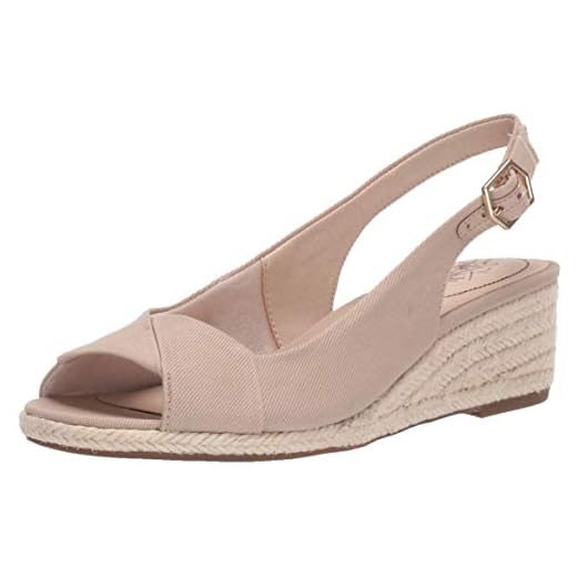 LifeStride Women's Socialite Espadrille Wedge Sandal, Taupe, 8.5 M US