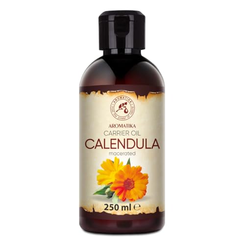 Huile de Calendula 250 ml - Calendula Officinalis - Naturelle - Huile de Base - Massage - Cosmétiques - Soins du Corps - pour les Cheveux - Hydratation de la...