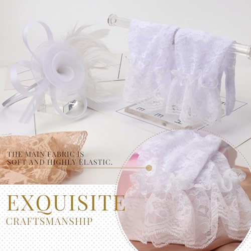 Image of DRESHOW Fascinators Hats for Women Tea Party Fascinator Hats Vintage 50s Headwear Cocktail Wedding Church Derby Hat