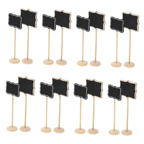 HOMSFOU 16Pcs Mini Birch Chalkboards Decorative Blackboard Signs for Message Sharing for Rooms Weddings Parties and Home Decor