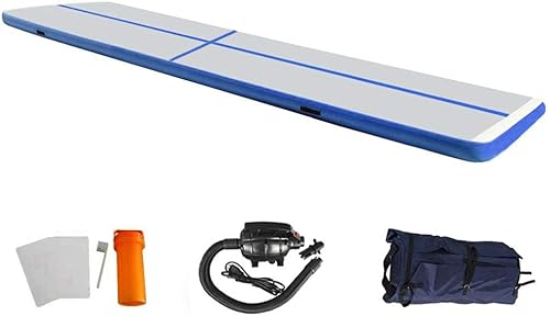 EZ GLAM Colchoneta inflable de gimnasia de 10131620 pies con bomba de aire eléctrica para animadoras, prácticas, playa, parque, uso doméstico