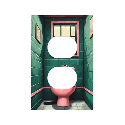 SgEdao Decorative Outlet Covers Funny Black Cat Green Pink Toilet 1 Gang Duplex Light Switch Cover Plate Wall Plates for Electrical Outlets Switch Plate Covers Face Plate for Bathroom Home Decor